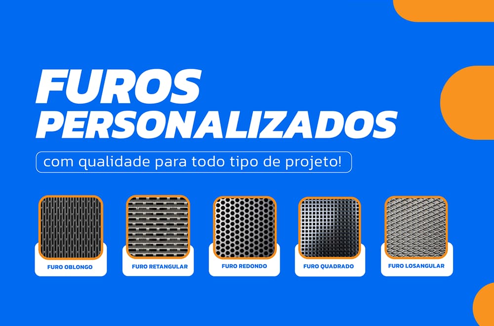 Chapas Perfuradas Chapas Perfuradas: Imagem de várias chapas Perfuradas